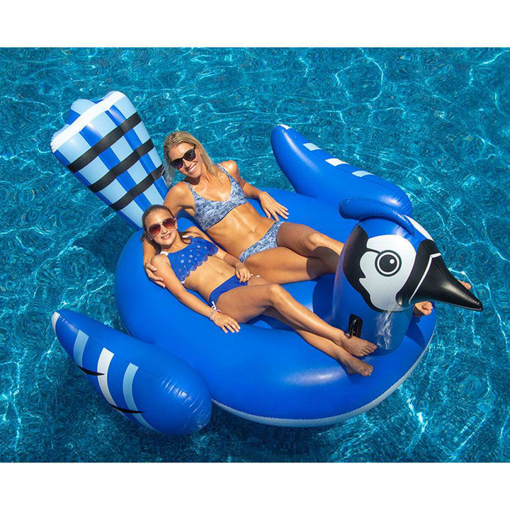 Swimline Giant 91" Inflatable Mega Blue Jay Ride On Swimming Pool Float Raft