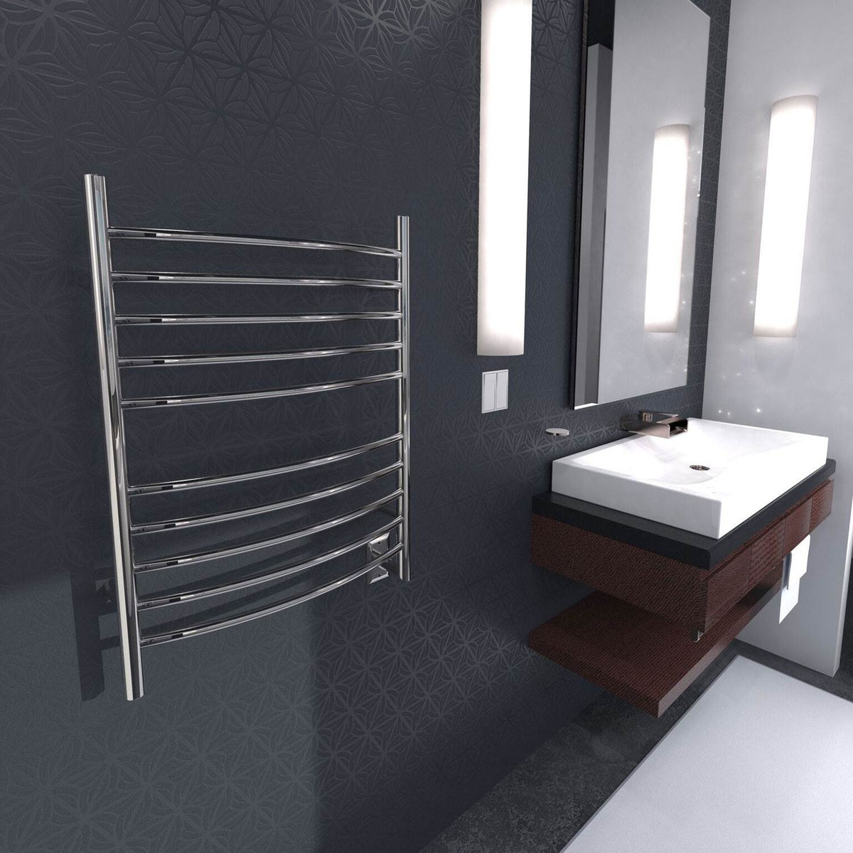 Amba Radiant Hardwired Curved 10 Bar Electric Bathroom Towel Warmer (Used)