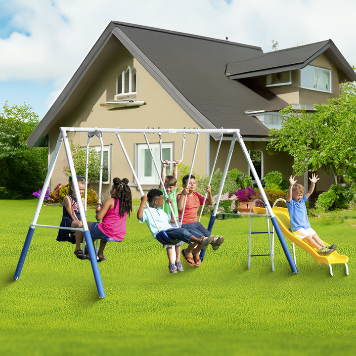 XDP Recreation Blue Ridge Play Backyard Playset Kids Swing Set & Slide(Open Box)