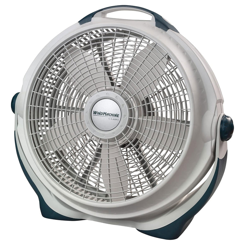 Lasko Wind Machine 20 Inch 3 Speed Cooling Pivoting Head Floor Fan, Gray (Used)