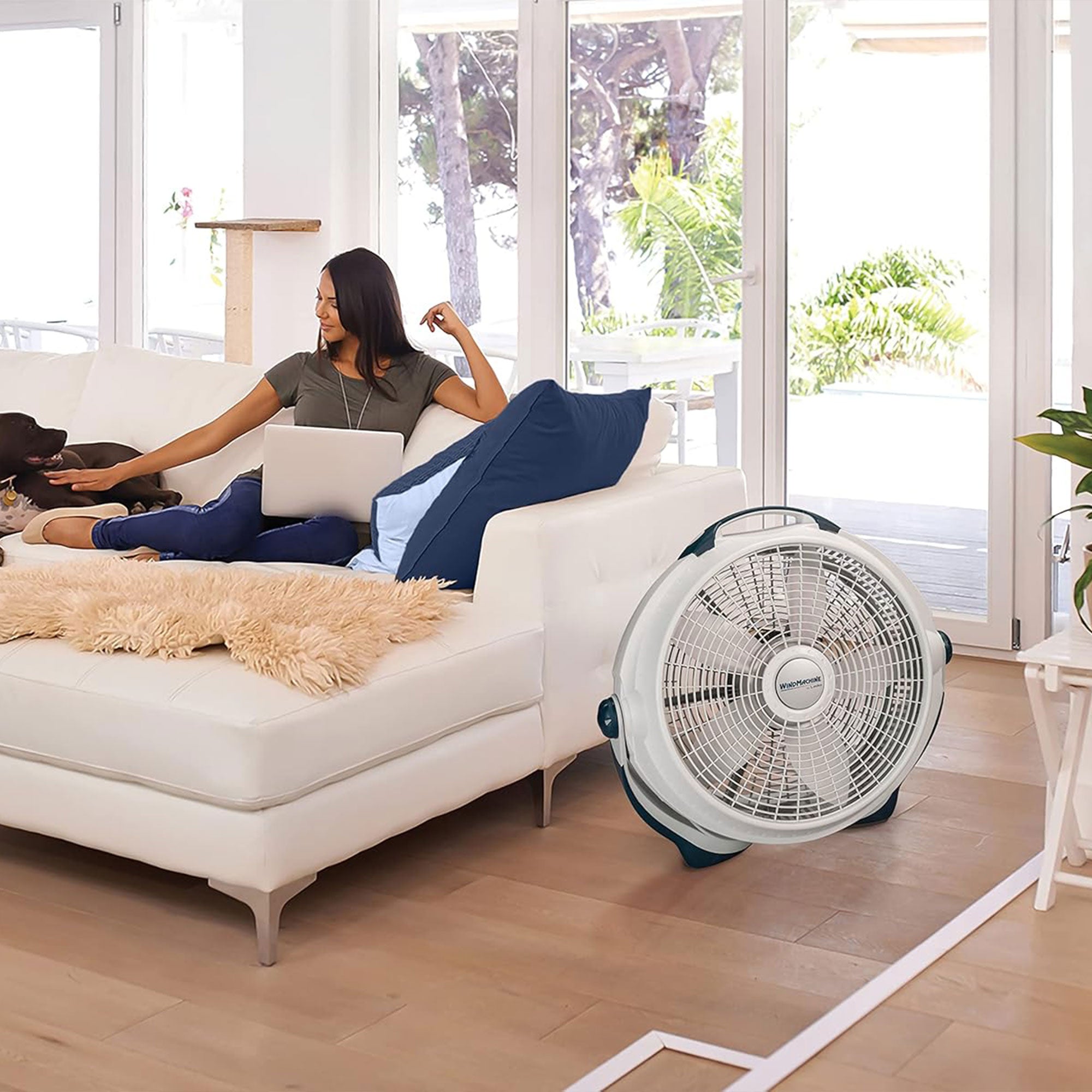 Lasko Wind Machine 3300 20" 3 Speed Cooling Pivoting Head Floor Fan (Open Box) - VMInnovations