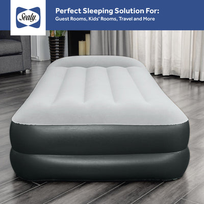 Sealy 94051E-BW 16 Inch Inflatable Mattress Twin Airbed w/ Built-In AC Air Pump (Refurbished)