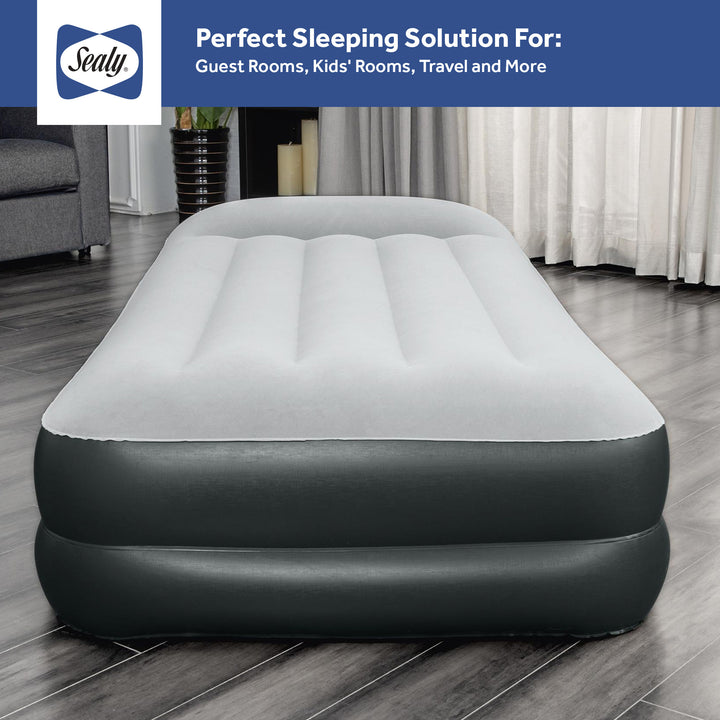 Sealy 16 Inch Inflatable Mattress Twin Airbed w/ Built-In AC Air Pump (Open Box)