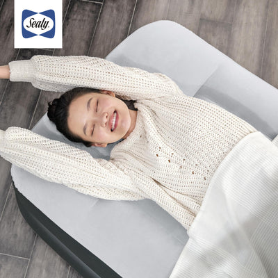 Sealy 94051E-BW 16 Inch Inflatable Mattress Twin Airbed w/ Built-In AC Air Pump (Refurbished)