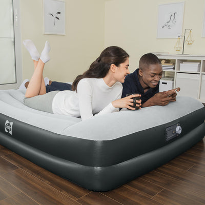 Sealy 16" Inflatable Mattress Queen Airbed w/ Built-In AC Air Pump (Open Box)