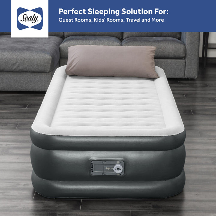 Sealy Tritech 18 Inch Inflatable Mattress Twin Airbed w/ Built-In Pump (Used) - VMInnovations