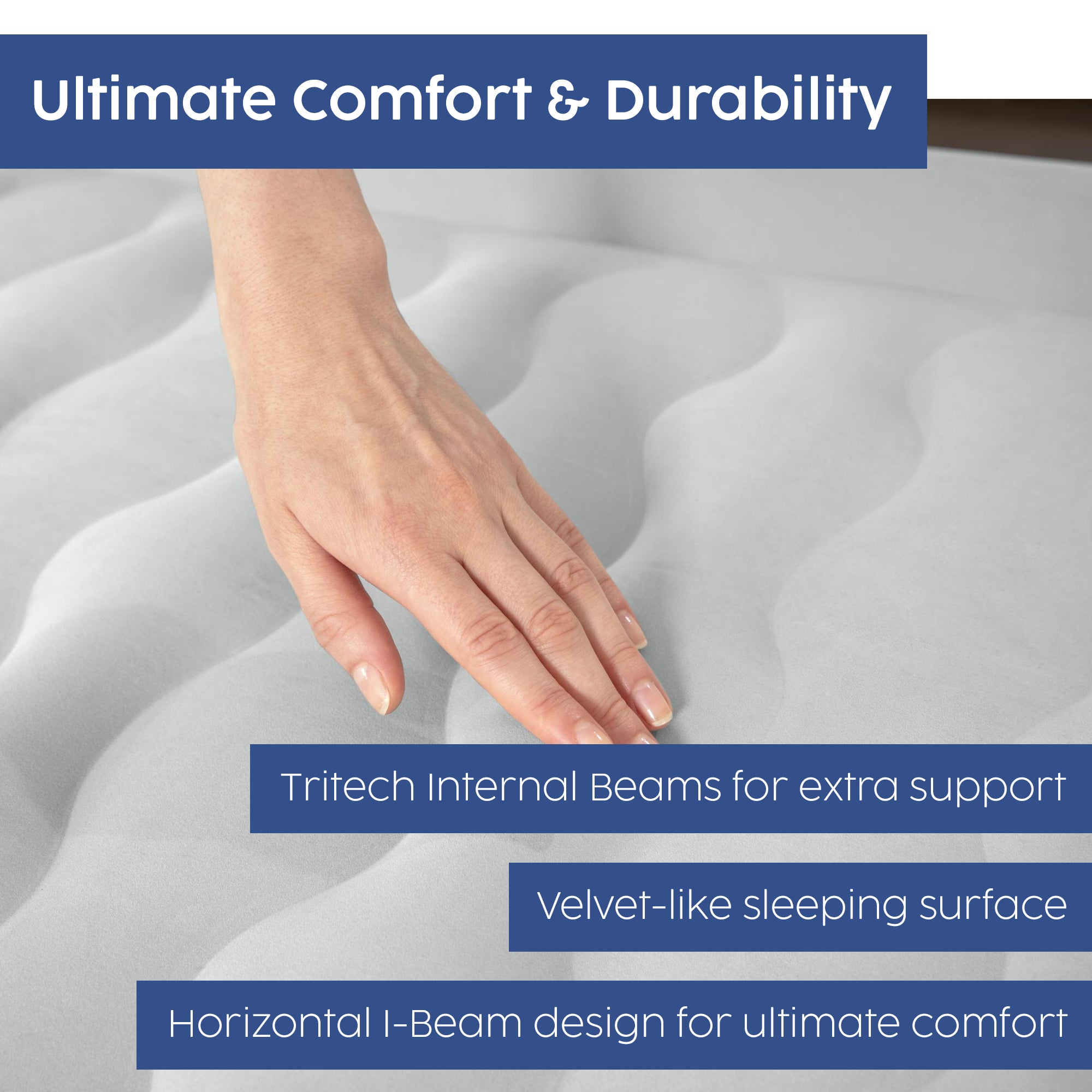 Sealy Tritech 18 Inch Inflatable Mattress Queen Airbed with Air Pump (Open Box) - VMInnovations