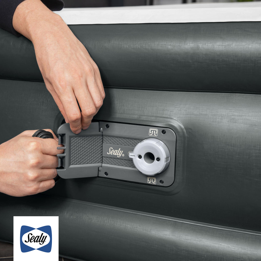 Sealy Tritech Queen Sized 18" Air Mattress Bed 2 Person w/Built-In AC Pump & Bag - VMInnovations