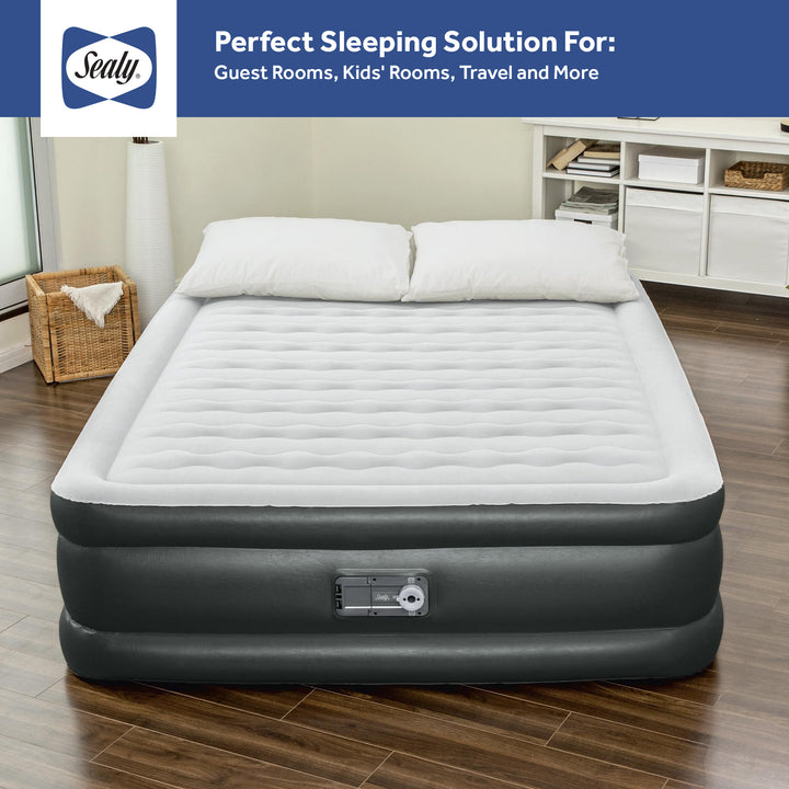 Sealy Tritech Queen 20" Air Mattress Bed 2 Person with Built-In AC Pump, 2 Pack