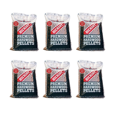 Camp Chef Smoker Grill Premium Hickory BBQ Hardwood Pellets, 20 lbs (6 Pack)