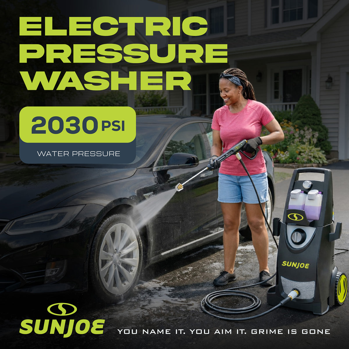 Sun Joe Electric Pressure Washer, Portable Power Washer with Wheels (Open Box)