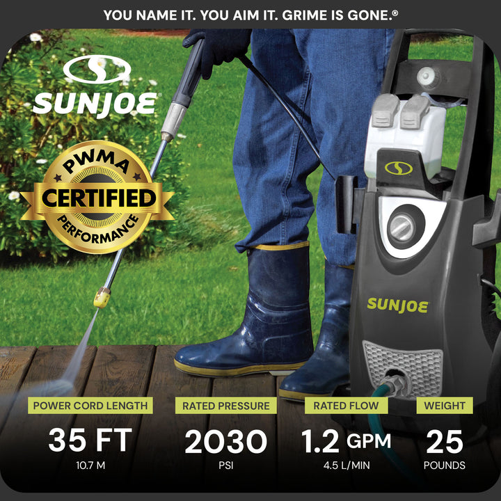 Sun Joe Electric Pressure Washer, Portable Power Washer with Wheels (Open Box)