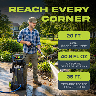 Sun Joe Electric Pressure Washer, Portable Power Washer, SPX300, PWMA Certified