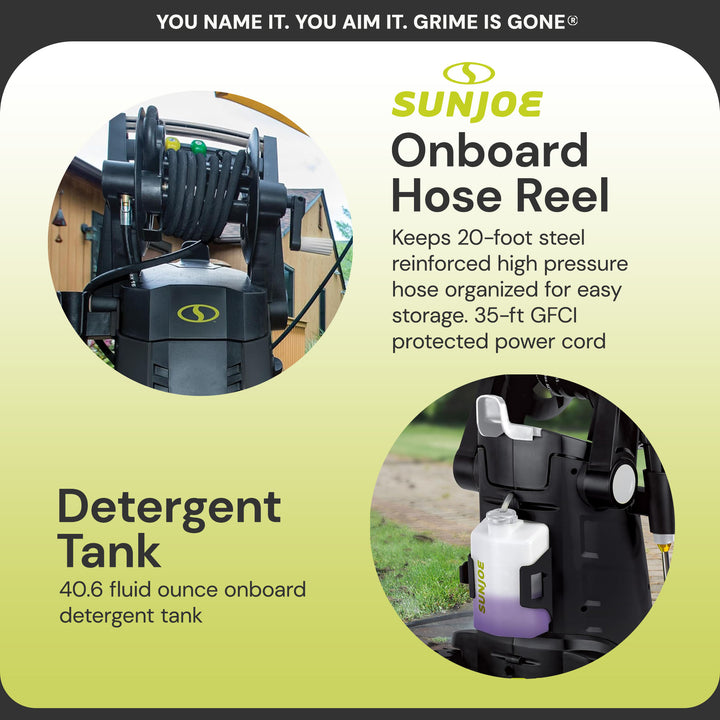 Sun Joe SPX3001 14.5-Amp 2030 PSI Pressure Washer with Hose Reel (For Parts)