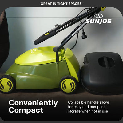 Sun Joe 14" 12 Amp Home Electric Corded Push Behind Lawn Mower, Green (Open Box)
