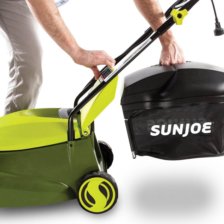 Sun Joe MJ401E 14 Inch 12 Amp Home Electric Corded Push Behind Lawn Mower, Green - VMInnovations