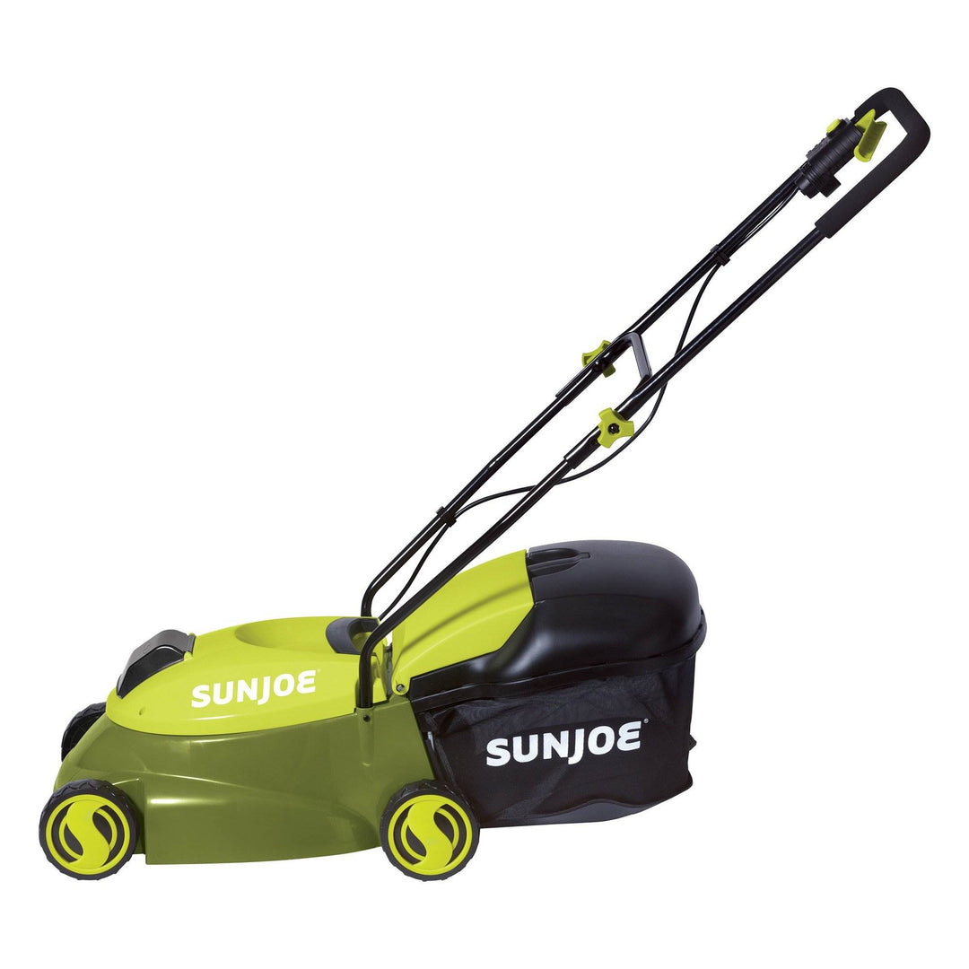 Sun Joe 28V Cordless Electric 14 Inch Push Behind Lawn Mower, Green (Open Box)