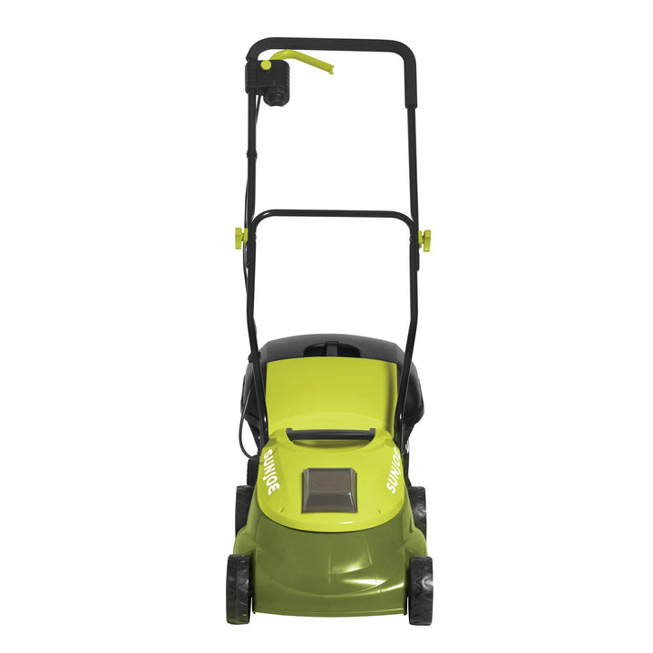 Sun Joe MJ401C 28V Cordless Electric 14 Inch Push Behind Lawn Grass Mower, Green