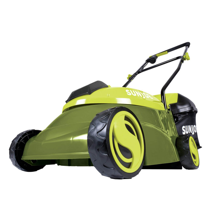 Sun Joe MJ401C 28V Cordless Electric 14 Inch Push Behind Lawn Grass Mower, Green