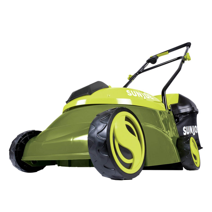 Sun Joe 28V Cordless Electric 14 Inch Push Behind Lawn Mower, Green (Open Box)