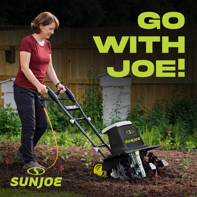 Sun Joe Electric Garden Tiller Cultivator, Steel Tines, 13.5 Amp, 16" (Open Box)