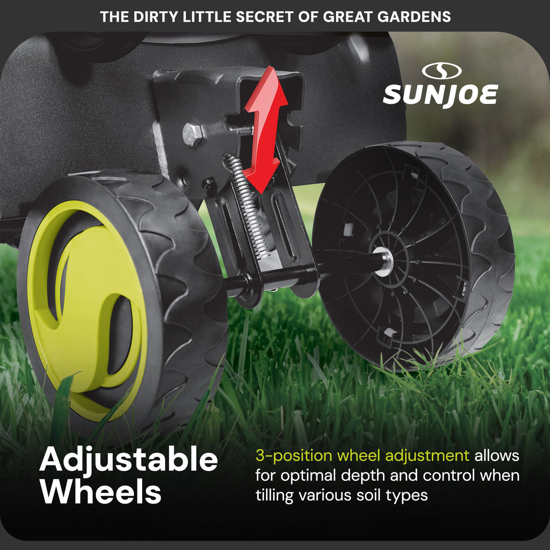 Sun Joe Electric Tiller Cultivator, Steel Tines, 13.5 Amp, 16", Black (Open Box)