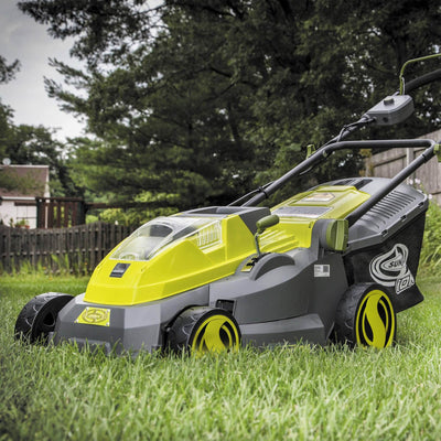 Sun Joe ION16LM iON 40V 4.0 Ah Cordless 16 Inch Push Behind Lawn Mower, Green
