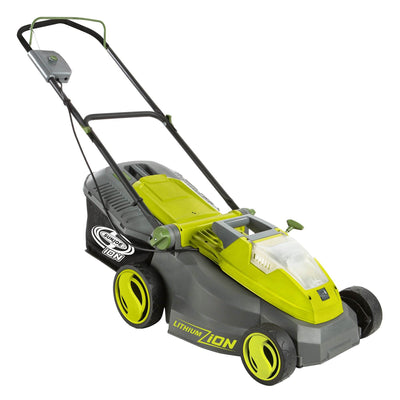 Sun Joe ION16LM iON 40V 4.0 Ah Cordless 16 Inch Push Behind Lawn Mower, Green