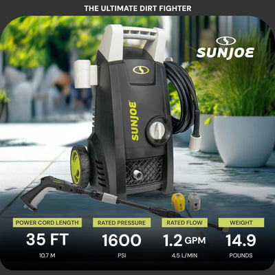 Sun Joe 11.5-Amp 1450 PSI 1.45 GPM Electric Pressure Washer, Green (Open Box) - VMInnovations