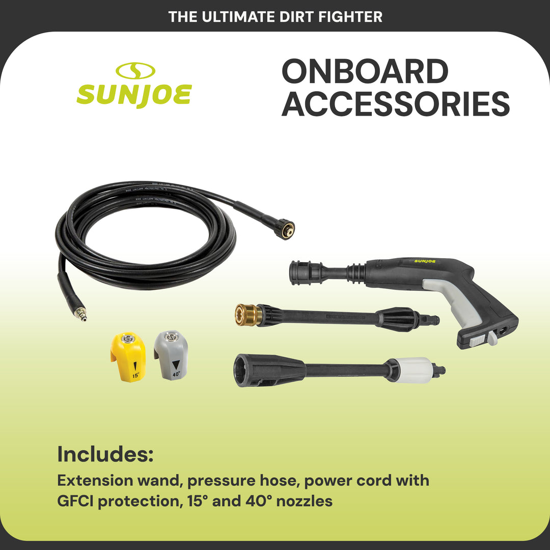 Sun Joe Electric Water Pressure Washer, Portable Washer, SPX1000, PWMA Certified