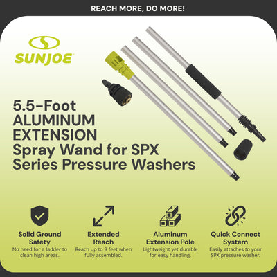 Sun Joe 5.5 Foot Aluminum Extension Spray Wand for Pressure Washers (Open Box)