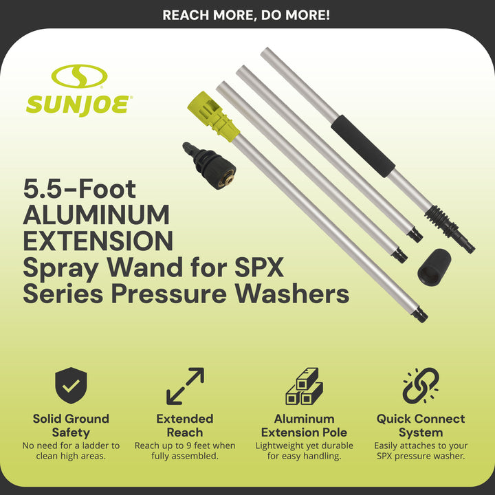 Sun Joe 5.5' Aluminum Extension Spray Wand for SPX Series Pressure Washers, ESW4 - VMInnovations