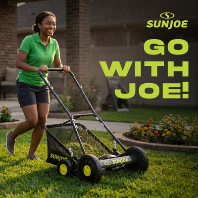 Sun Joe Manual Reel 18" Push Behind Lawn Mower with Grass Catcher, SUJ-MJ501M - VMInnovations