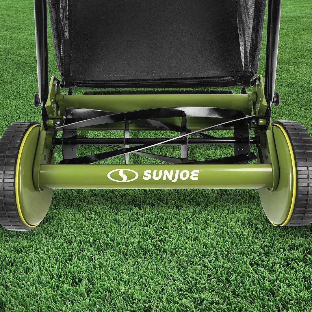 Sun Joe Manual Reel 18" Push Behind Lawn Mower with Grass Catcher, SUJ-MJ501M