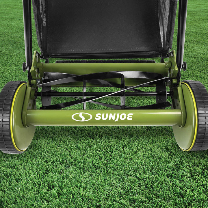 Sun Joe Manual Reel 18" Push Behind Lawn Mower with Grass Catcher, SUJ-MJ501M