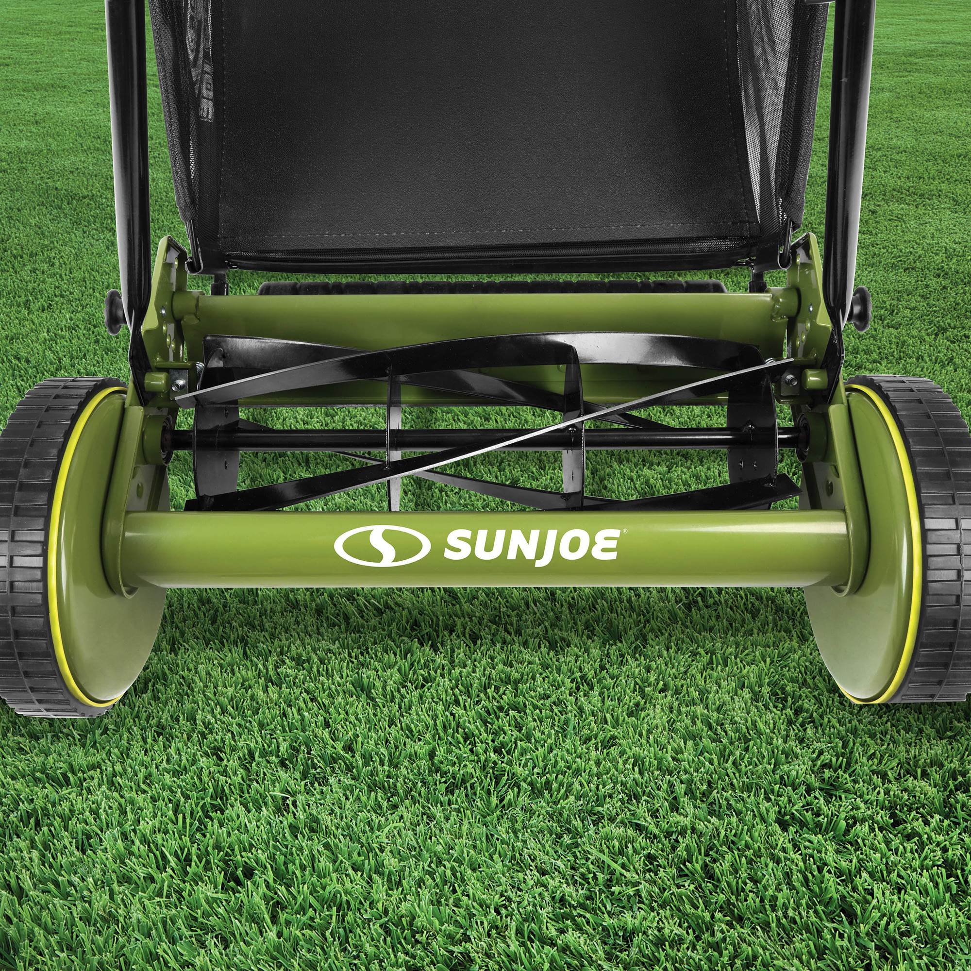 Sun Joe MJ501M Manual Reel 18" Lawn Mower w/ Grass Catcher, Green (Open Box)