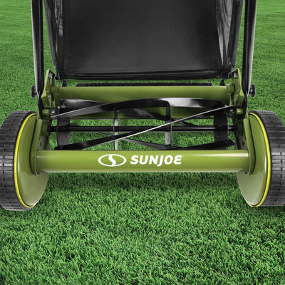Sun Joe MJ501M Manual Reel 18" Lawn Mower w/ Grass Catcher, Green (For Parts) - VMInnovations