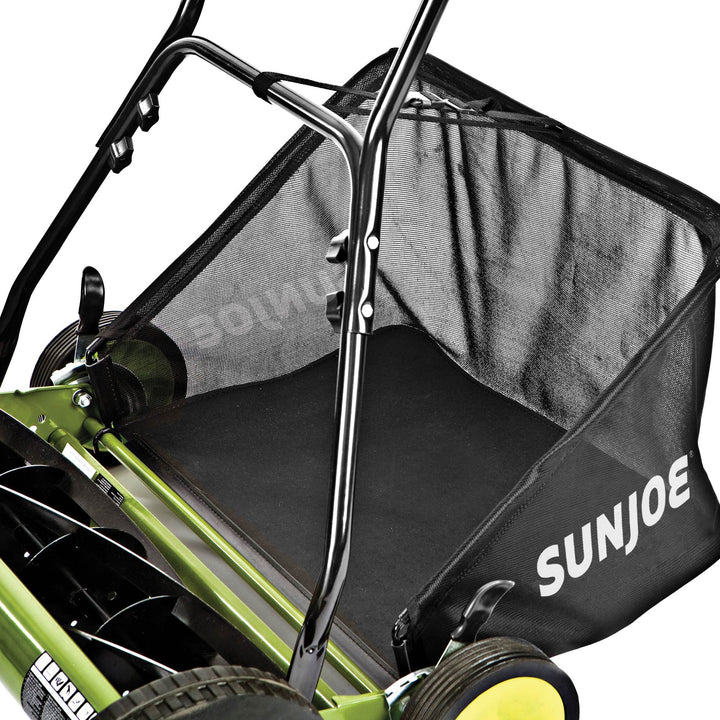 Sun Joe Manual Reel 18" Push Behind Lawn Mower w/ Grass Catcher, Green (Used)