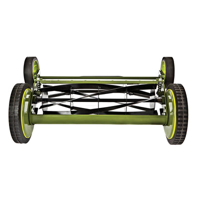 Sun Joe Manual Reel 18" Push Behind Lawn Mower w/ Grass Catcher, Green (Used) - VMInnovations
