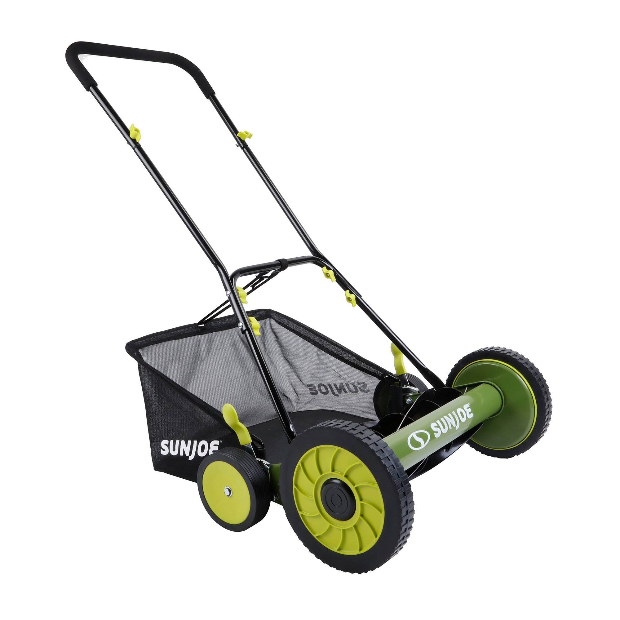 Sun Joe Manual Reel 18" Push Behind Lawn Mower w/ Grass Catcher Green (Open Box)