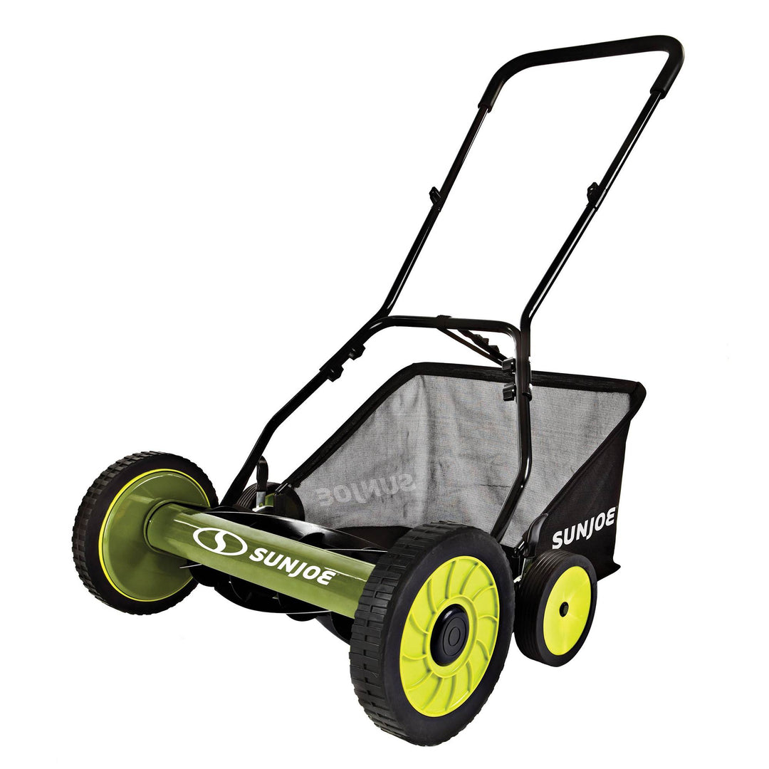 Sun Joe Manual Reel 18" Push Behind Lawn Mower with Grass Catcher, SUJ-MJ501M