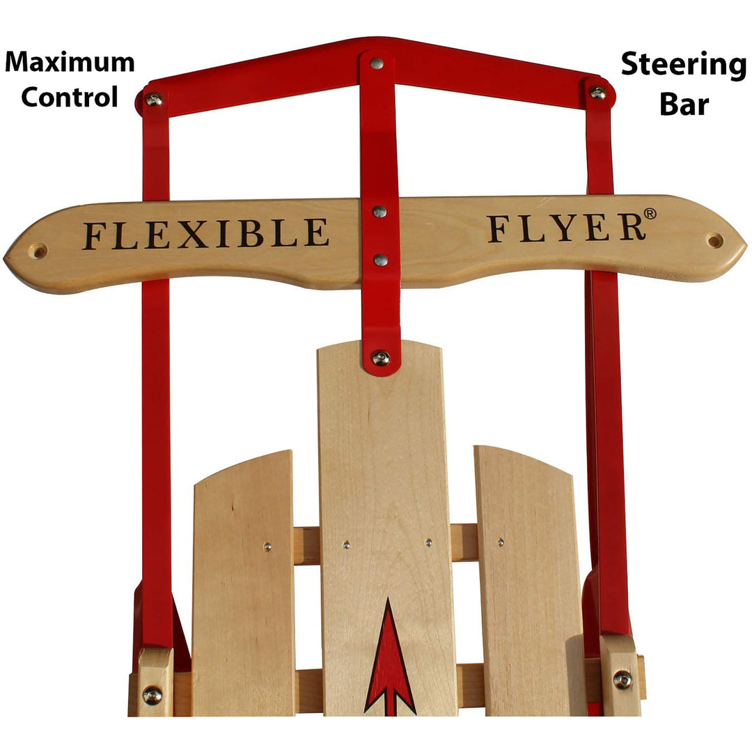 Flexible Flyer Metal Runner Steel/Wood 48" Long Snow Sled for Kids (Open Box)