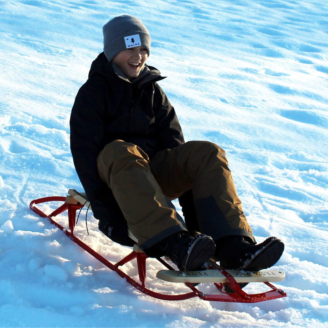 Flexible Flyer Metal Runner Steel/Wood 48" Long Snow Sled for Kids (Open Box)