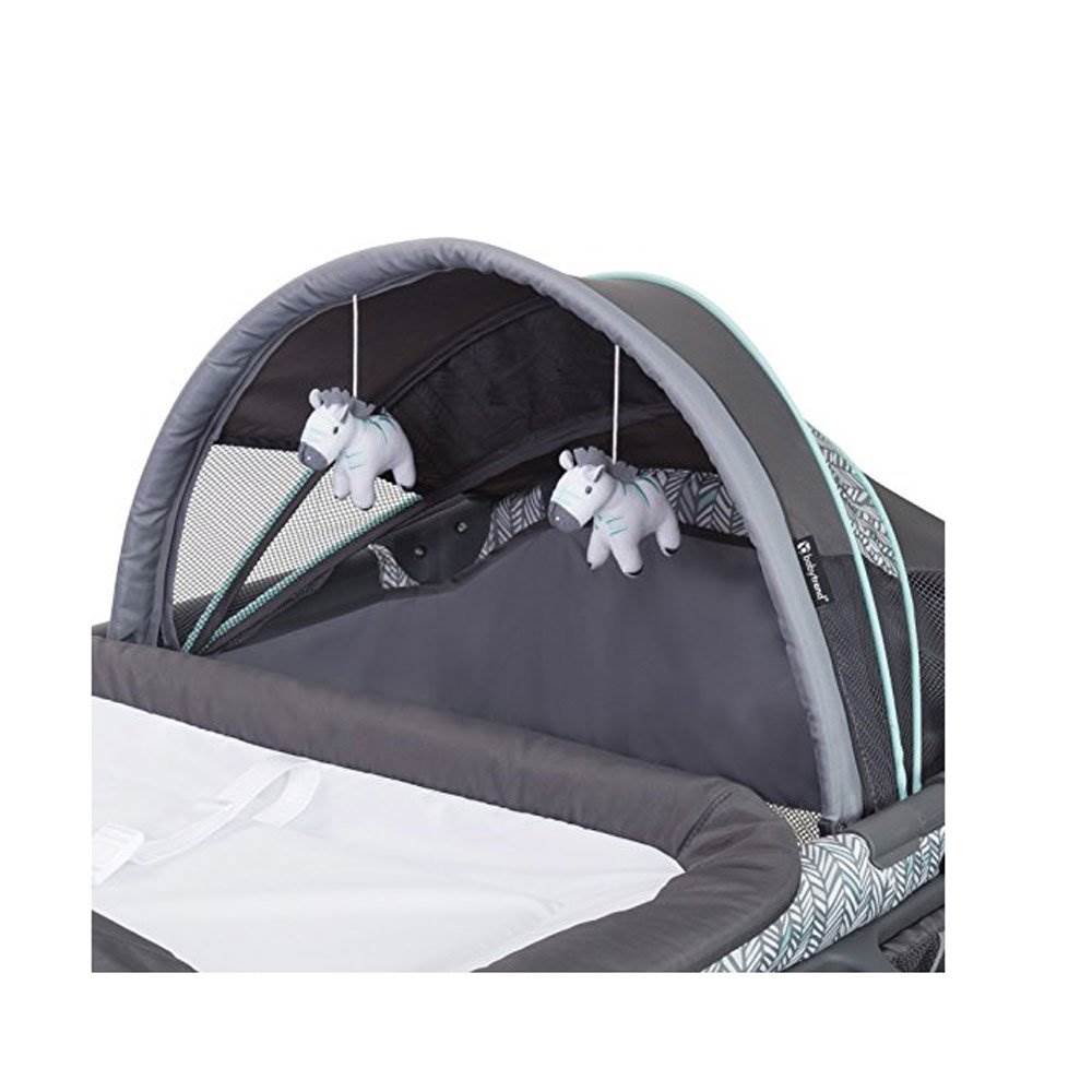 Baby Trend Compact Deluxe II Baby Ziggy Nursery Crib w/ Canopy Toy Bar(Open Box)