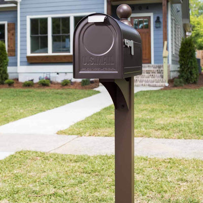 Gibraltar Mailboxes Northpointe Steel Large Post Mount Mailbox, Venetian Bronze