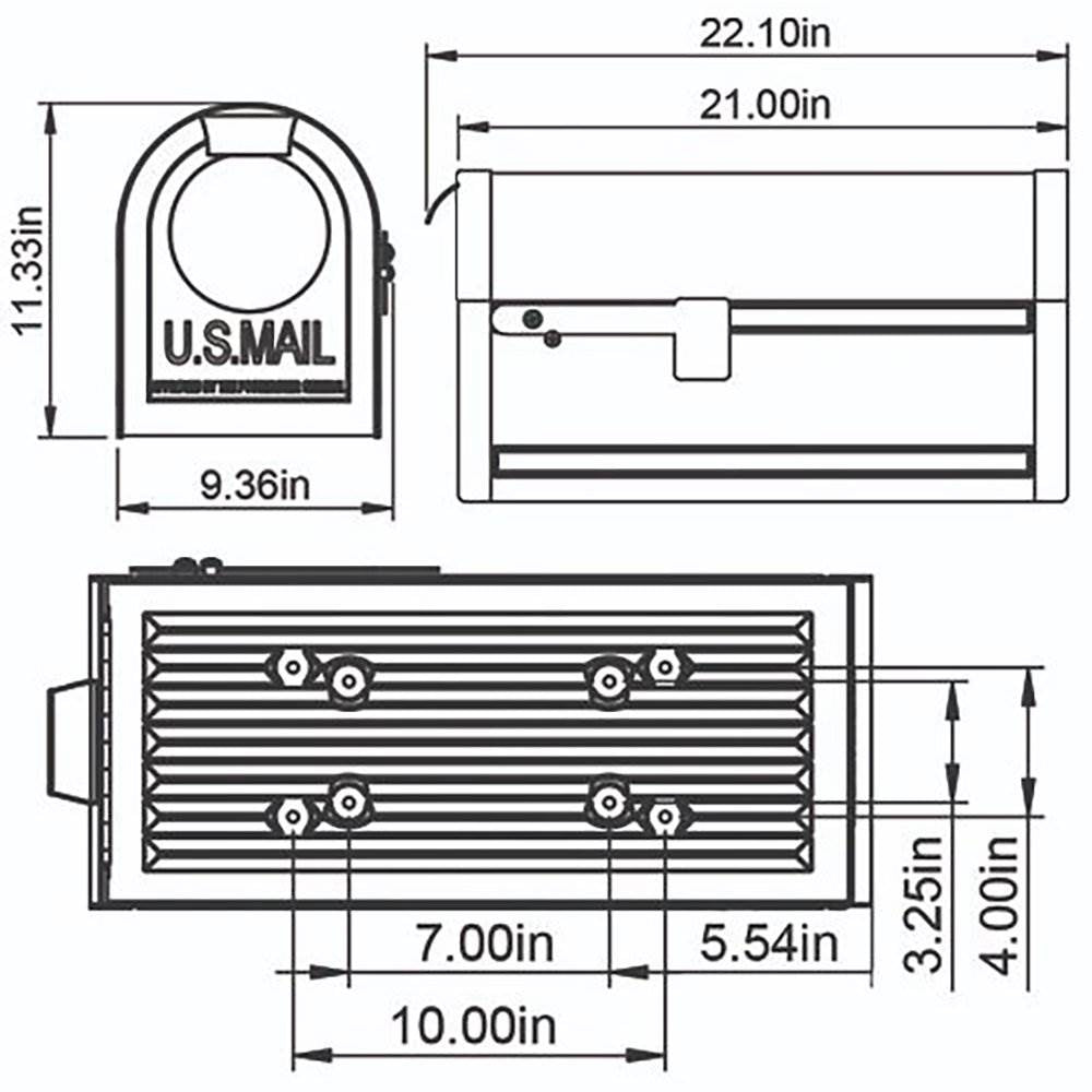 Gibraltar Mailboxes Northpointe Steel Post Mount Mailbox, Venetian Bronze (Used)