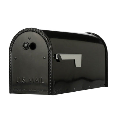 Gibraltar Edwards Steel Large Residential Post Mount Mailbox, Black (Damaged)