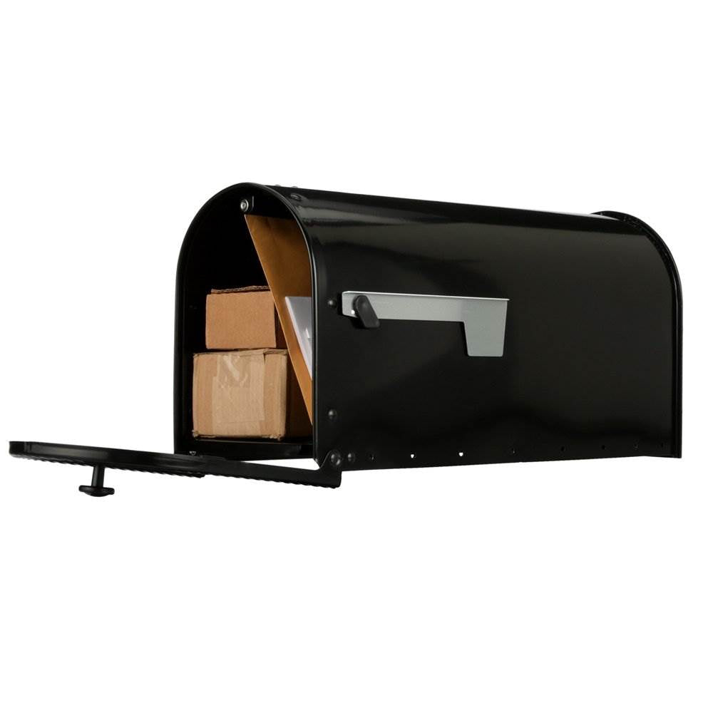 Gibraltar Edwards Steel Large Residential Post Mount Mailbox, Black (Damaged)
