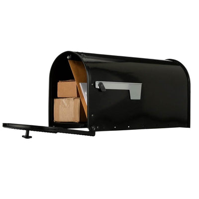 Gibraltar Edwards Steel Large Residential Post Mount Mailbox, Black (Damaged)