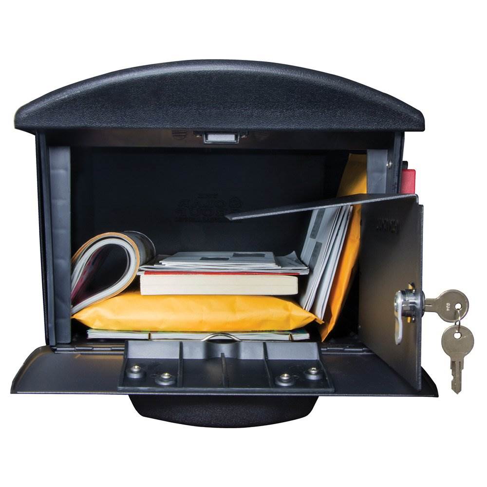 Gibraltar Mailboxes Mailsafe Plastic Large Post Mount Mailbox, Black (For Parts)